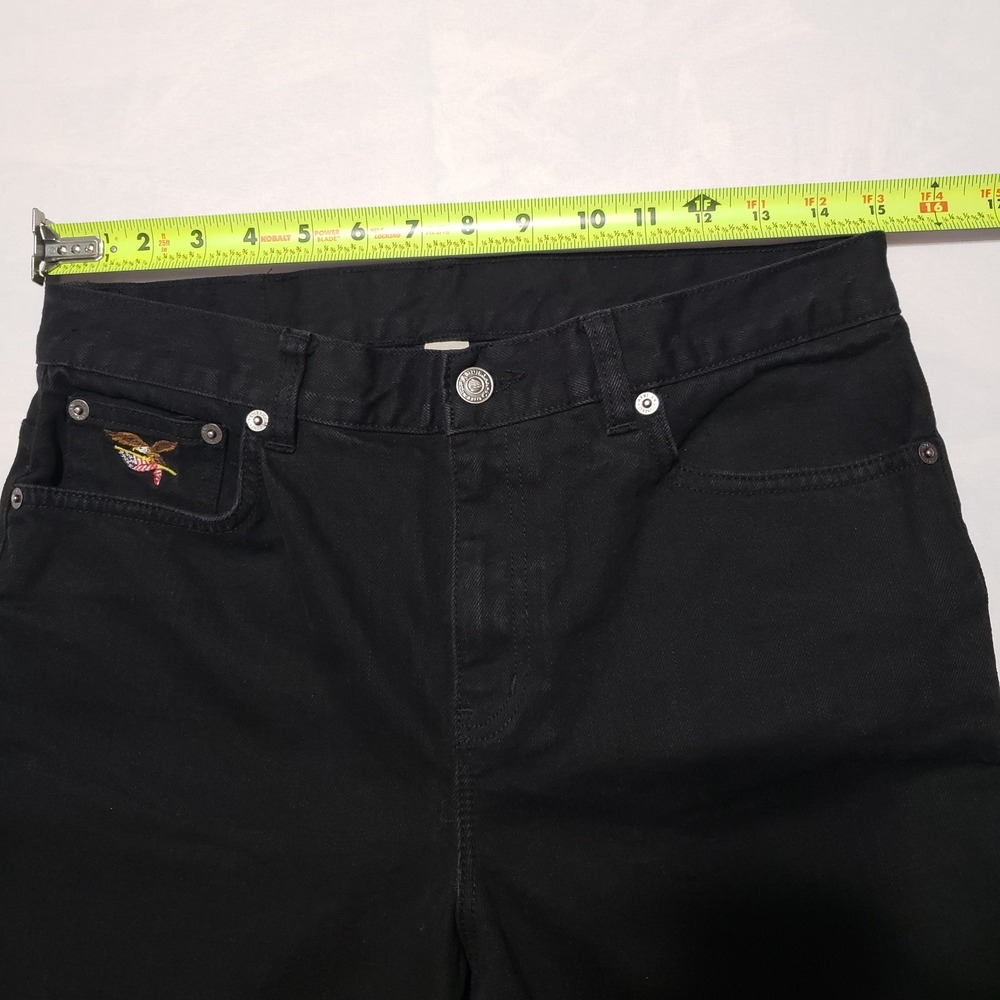 American Living Capri Jeans Womens 8 Black Dark Wash Mid Rise Button‎ Fly 30W - Picture 10 of 12